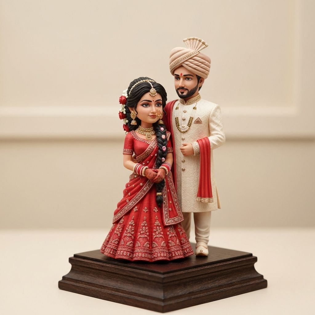 3D printed wedding couple miniature